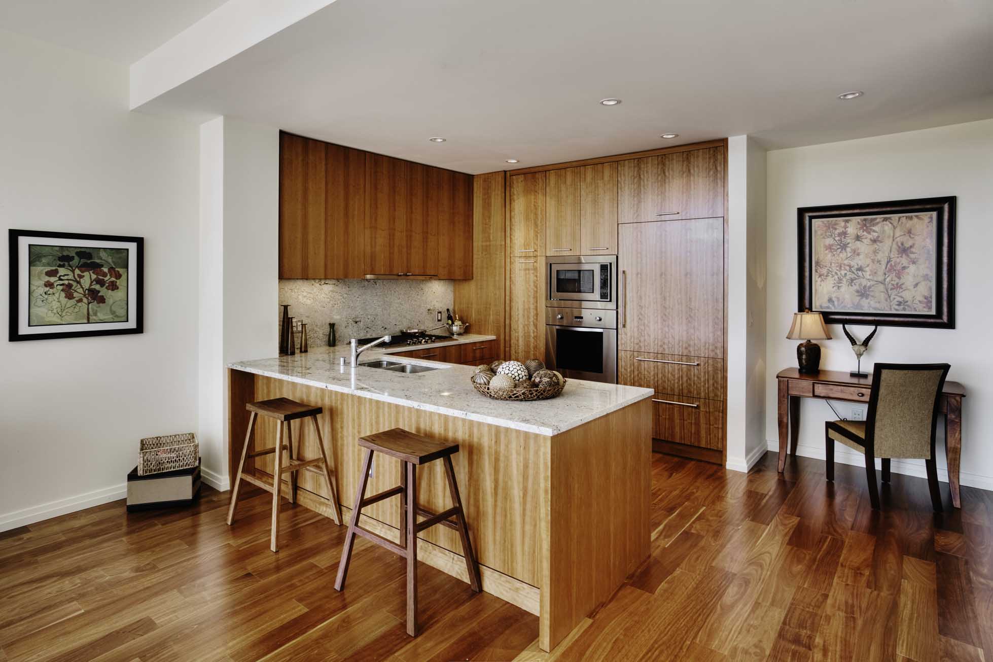 Bellevue, Washington, USA,Wood cupboards in modern kitchen