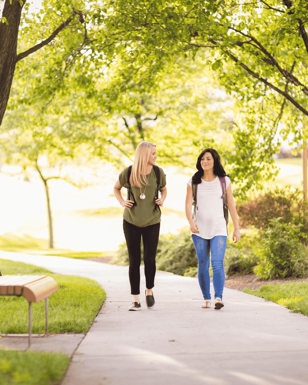 College students on campus in Emory Village